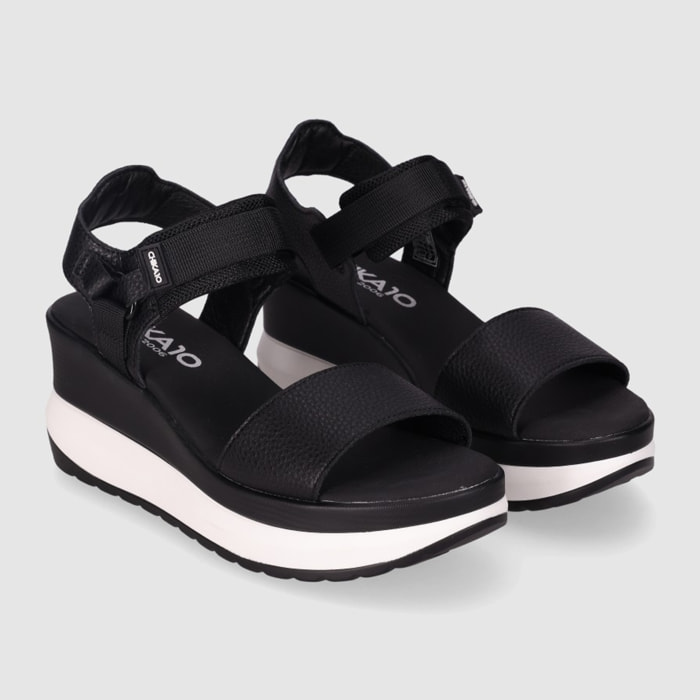 Sandalias - Negro - Tacón: 7 cm