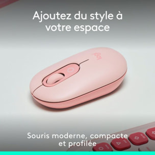 Souris sans fil LOGITECH POP Mouse Rose