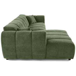 Curtis - canapé d'angle gauche 4 places en tissu texturé - Vert