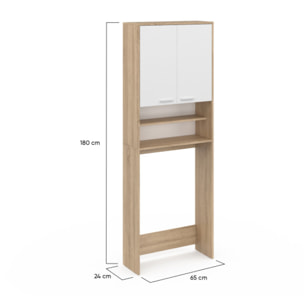Meuble dessus machine à laver Will blanc et bois