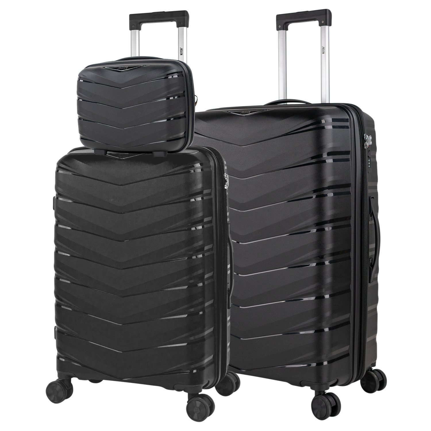 Juego De Maletas Rígidas Pp Jaslen Varese Negro
