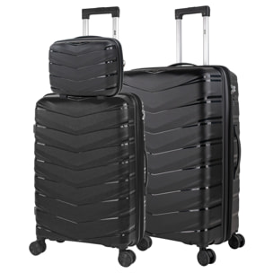 Juego De Maletas Rígidas Pp Jaslen Varese Negro