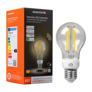 Ampoule LED connectée ESSENTIELB Filament Nuances de Blanc Classique E27