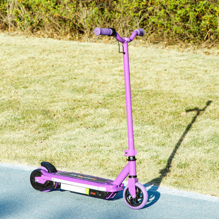 Trottinette électrique enfant LED multicolore max. 10Km/h autonomie 8Km béquille acier mauve