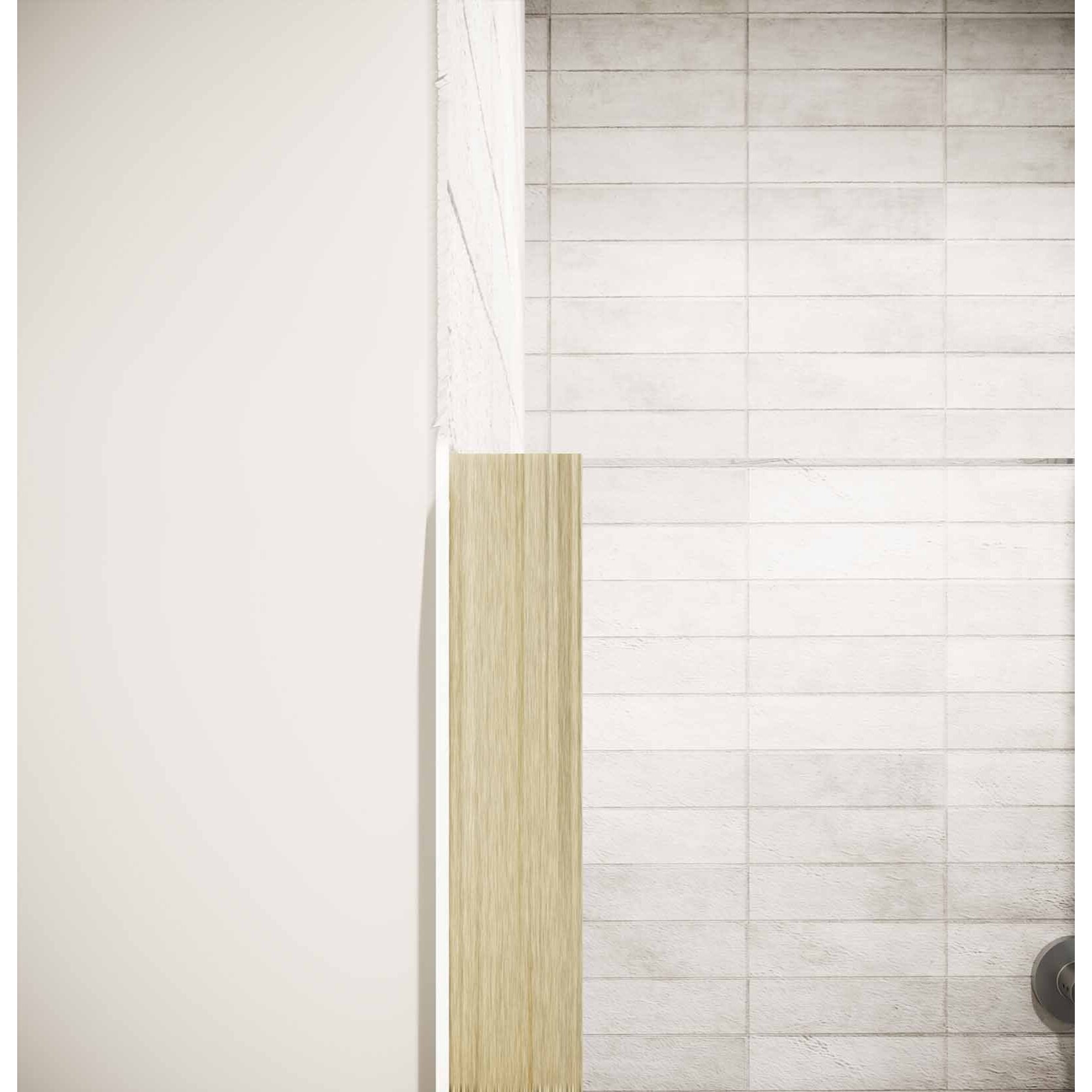 Porte de Douche Pivotante 70x180cm et Retour 80cm - Profil Or Brosse - Verre 5mm - GOLD ELEMENTARY