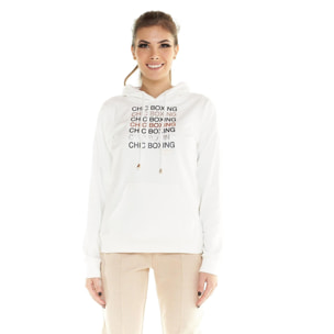Felpa con cappuccio Leone donna Winter Chic Boxing