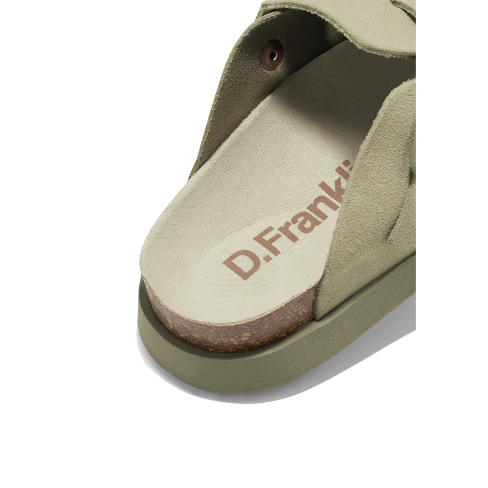 Sandalias Cerradas Vibe Clog Mujer Cierre Hebilla Color Caqui