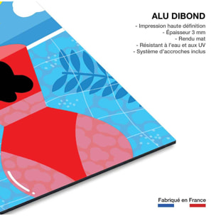 Tableau pop art femme au bord de la piscine  Tableau alu Dibond