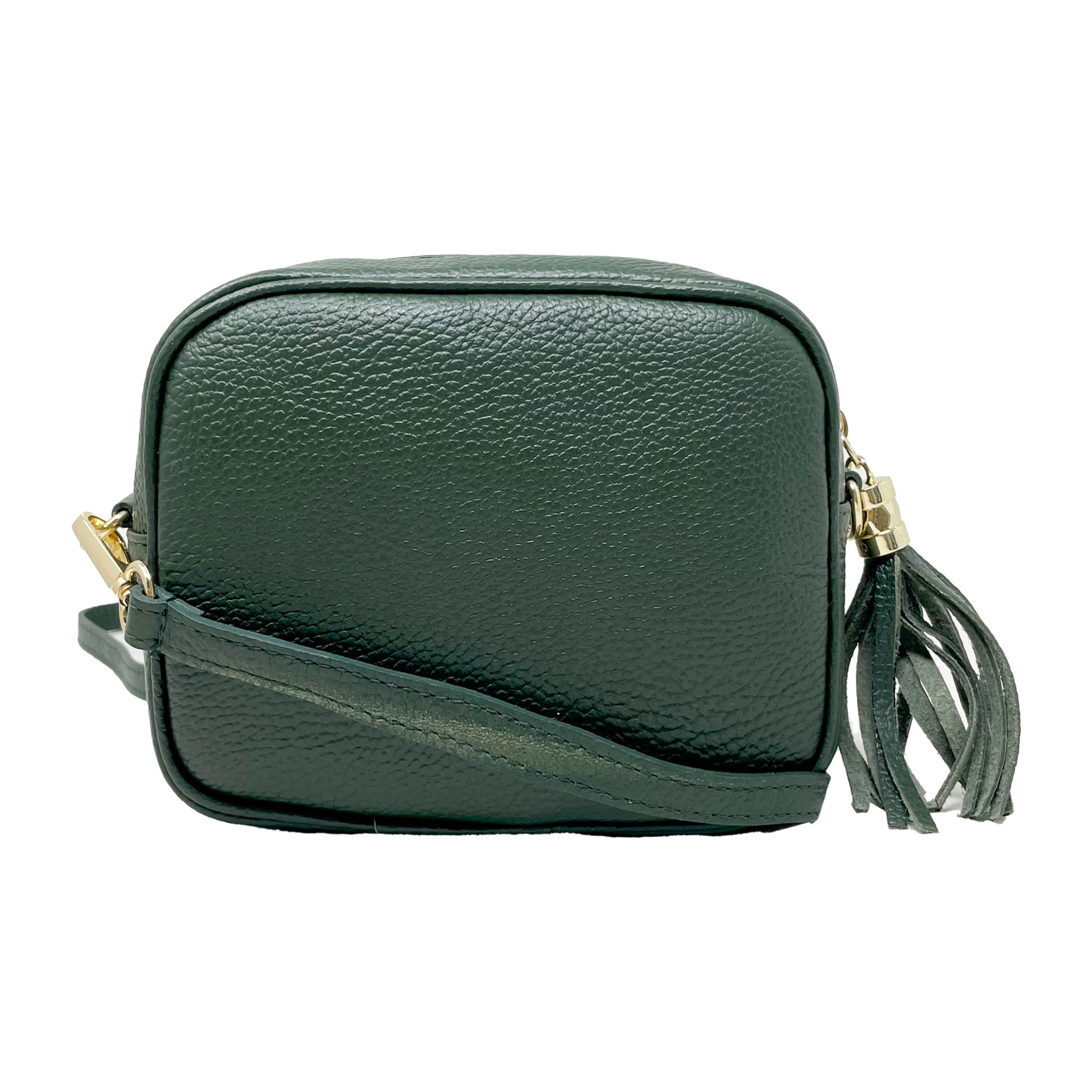 Chicca Borse - Tracollina Clutch Donna in Vera Pelle - Colore Verde Scuro