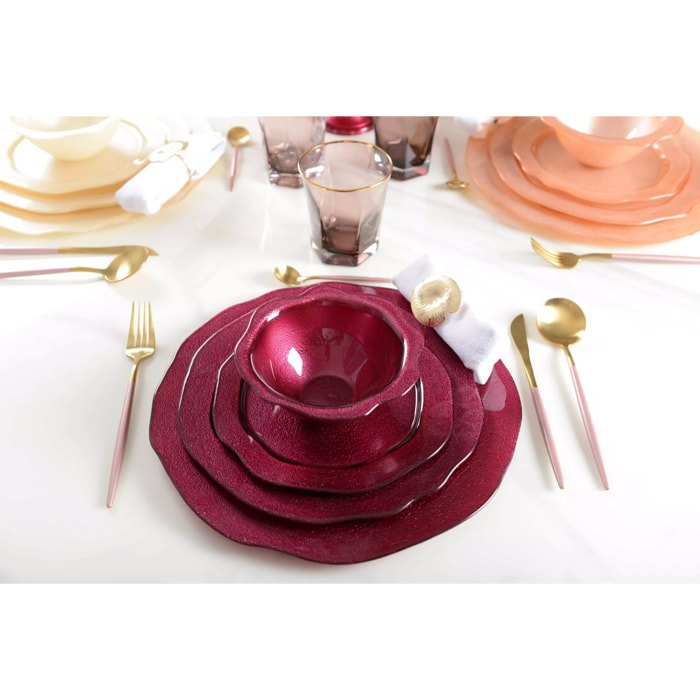 Lot de 6 ASSIETTE PLATE FUCHSIA