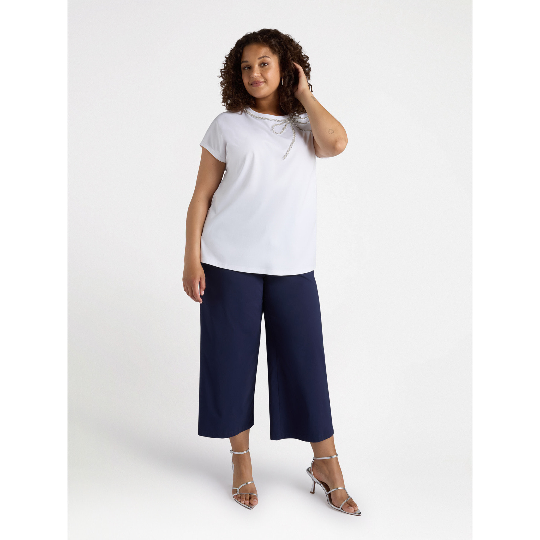 Fiorella Rubino - Pantalón ligero cropped - Azul