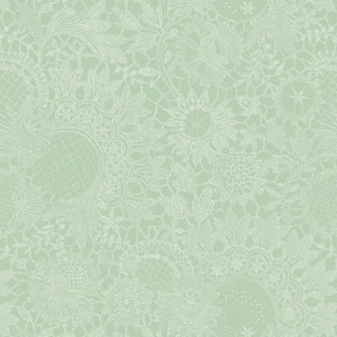 Serviette pur coton motif jacquard vert Mille guipures jade