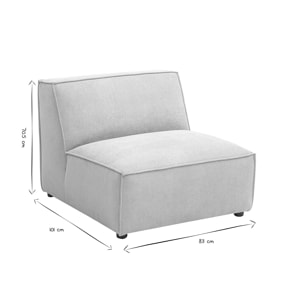 Module droit pour canapé en tissu chenille beige SPLIT