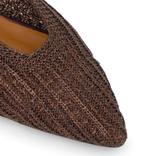 Bailarina plana Bassi en punto metalizado