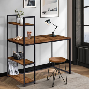 Bureau bibliothèque 2 en 1 Elize en bois et métal