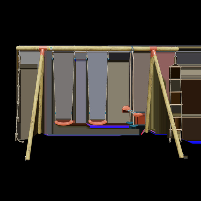 Portique bois 2,30 m Topwood NANI 2 - 6 enfants