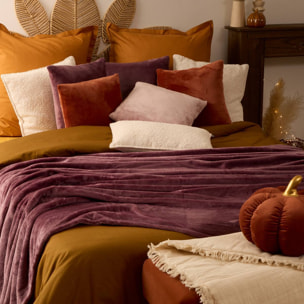 Plaid flanelle Ollis violet clair 230x180cm