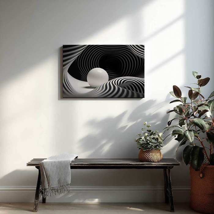 Tableau illusion graphique noir et blanc Toile imprimée