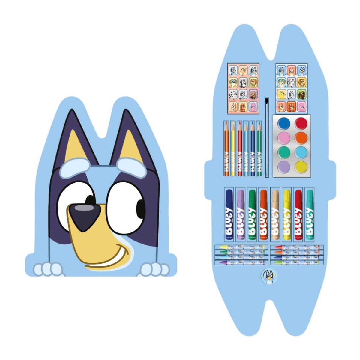 Set papelería coloreable caja bluey