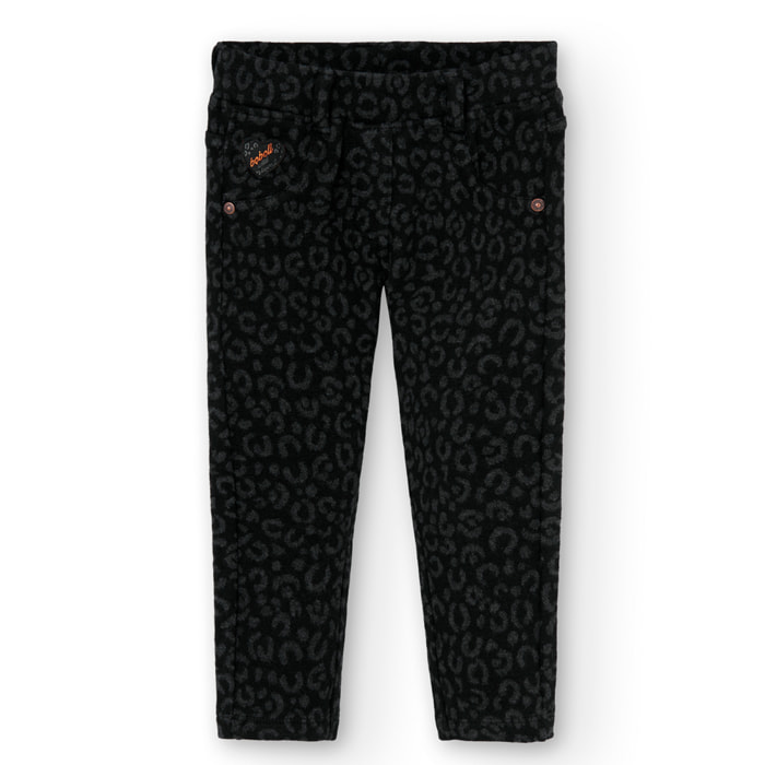 Pantalón punto jacquard de bebé niña