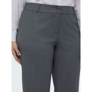 Fiorella Rubino - Pantaloni Cropped in tessuto melange - Grigio