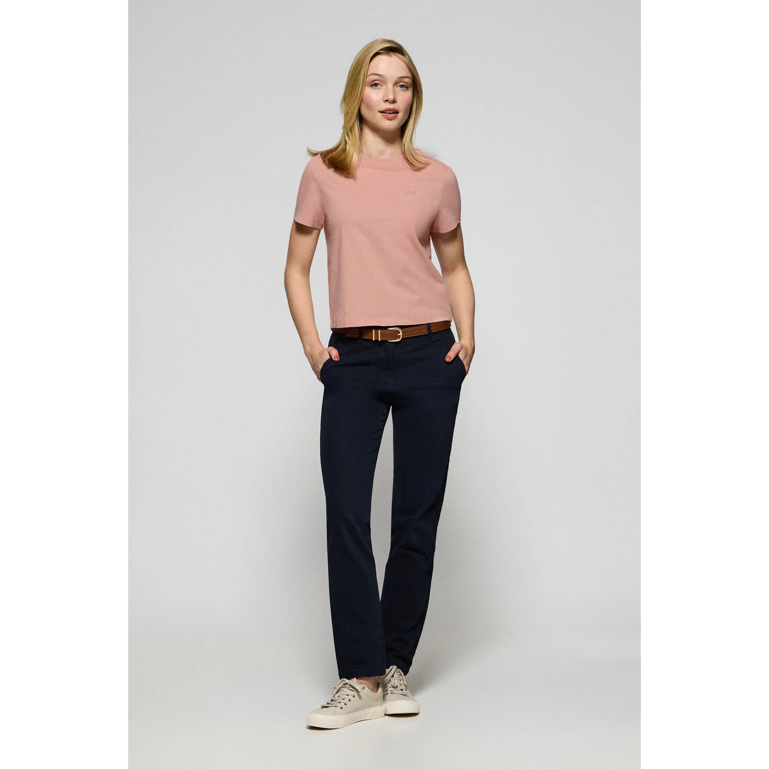 Camiseta Tori rosa palo con print engomado Polo Club