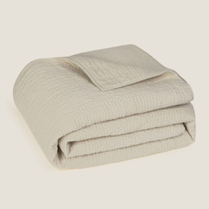 Colcha acolchada pespuntes Groma color marfil crudo 100% Algodón