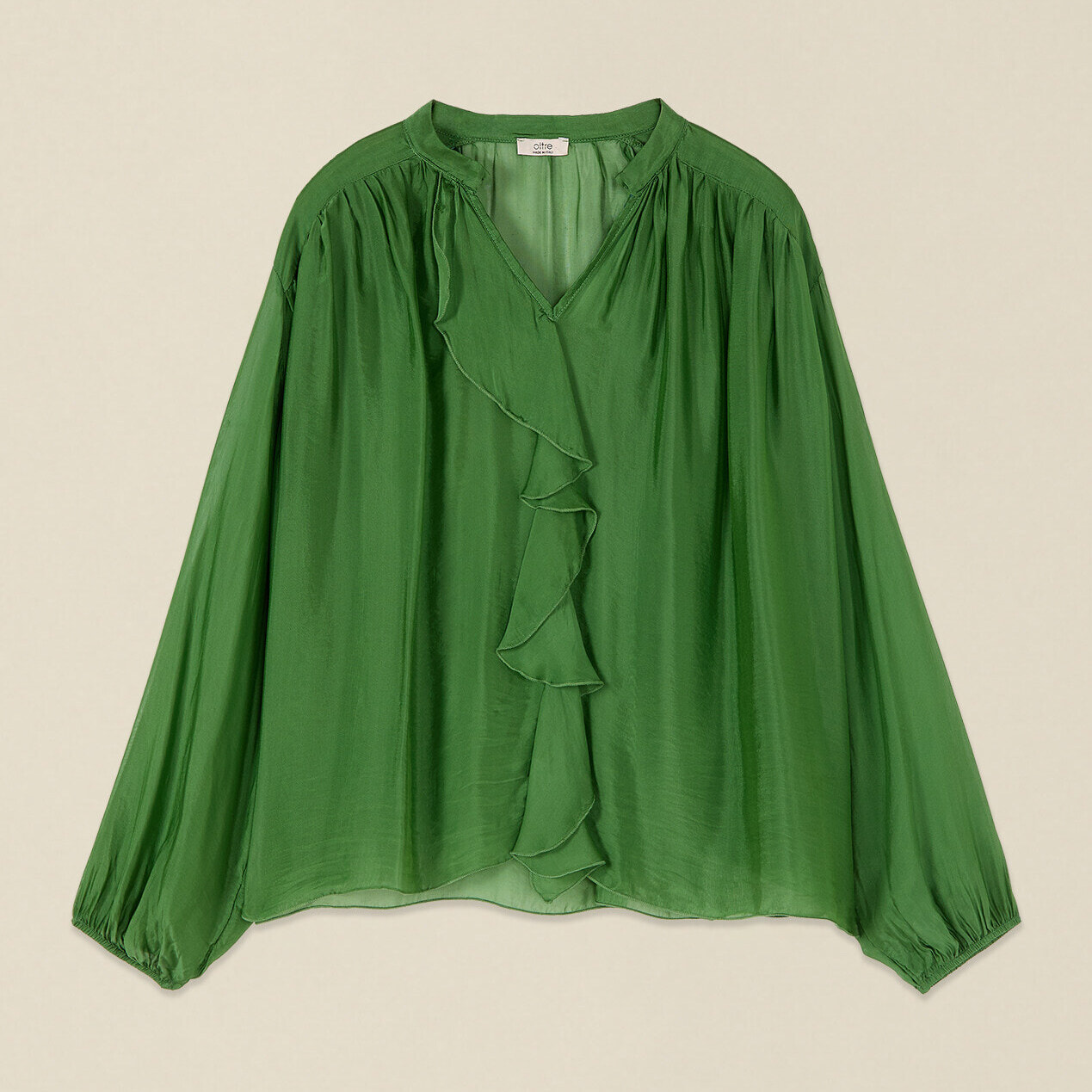 Oltre - Blusa de voile de seda y viscosa - Verde