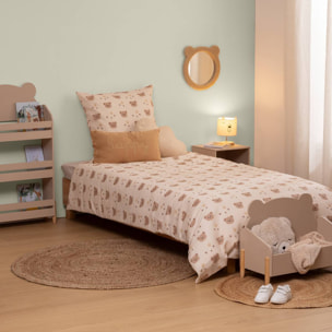 Parure de lit imprimée Billie 140x200 motif ours