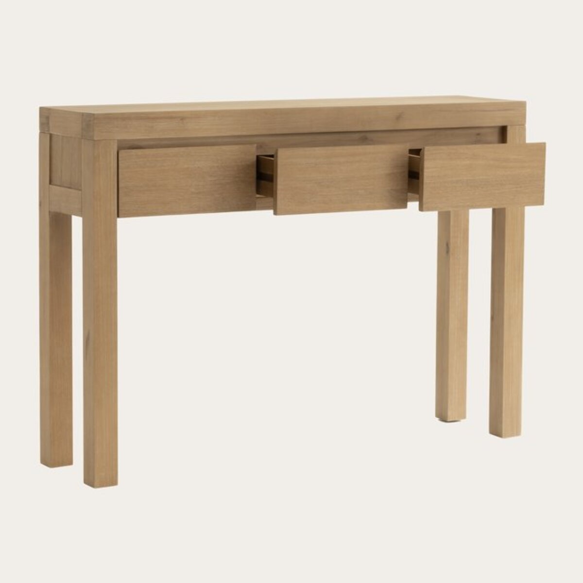 Meuble d'entrée Liland -bois massif d'acacia et panneau de mdf-couleur antique 120 x 85 x 30 cm