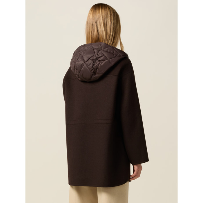 Oltre - Chaqueta parka con capucha acolchada - Marrón