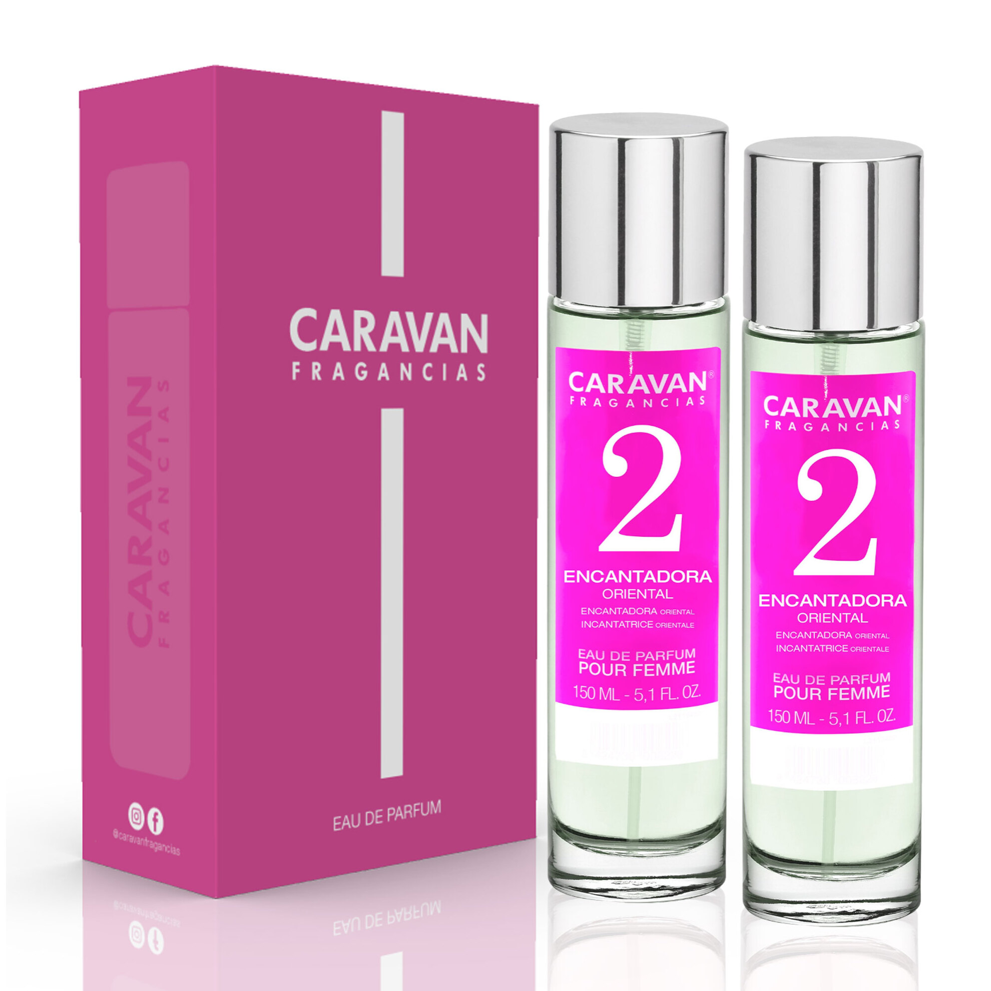 Caravan fragancias - caja de regalo con 2 perfumes nº2 de 150 ml, para mujer