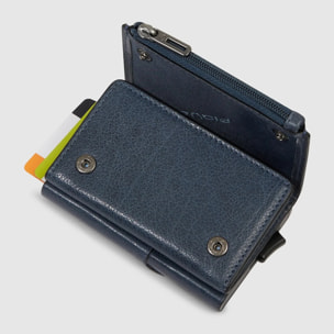 Piquadro Portafoglio compatto con portacarte automatico, porta monete e protezione RFID