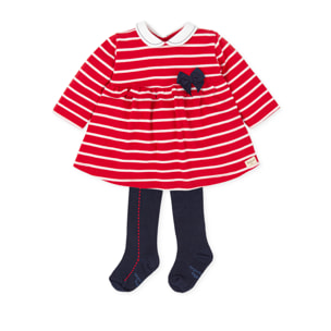 Vestido con leotardos - Rojo