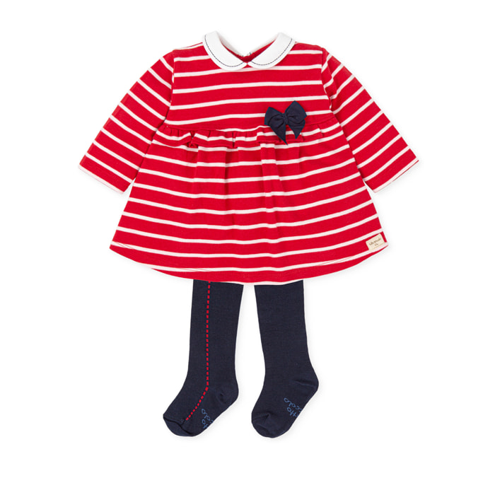 Vestido con leotardos - Rojo