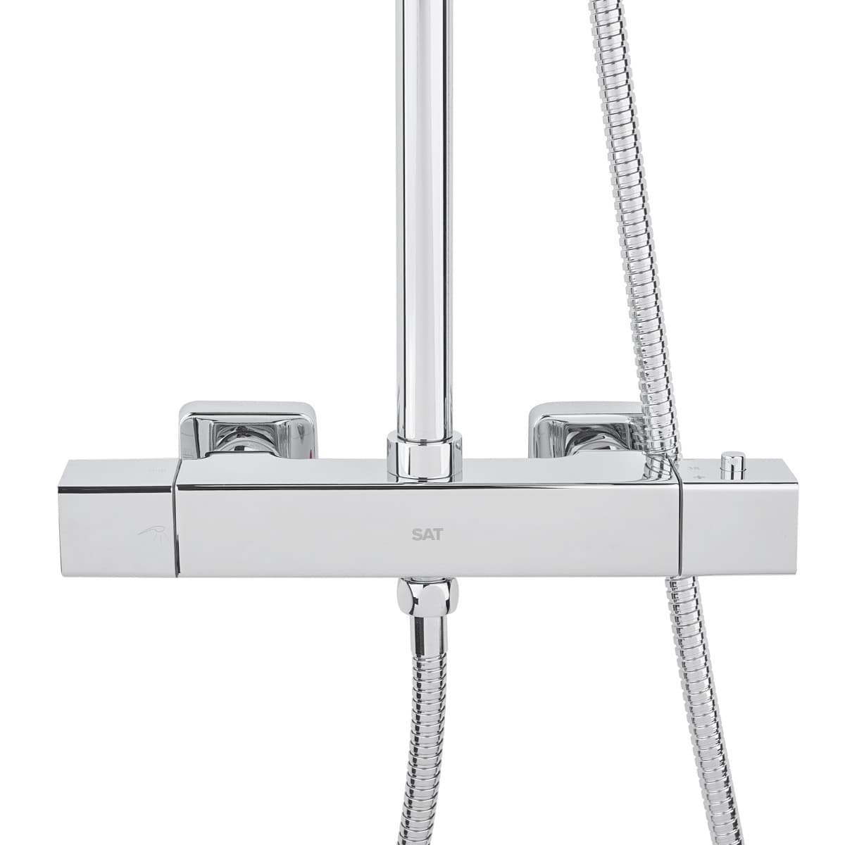 Ensemble de douche mural 3 jets avec mitigeur thermostatique, chrome (SATSSTZ)