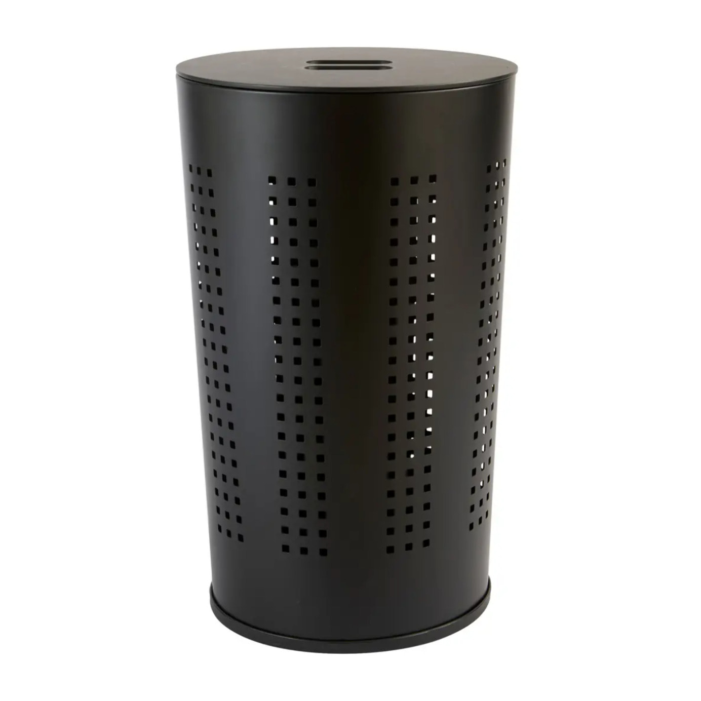 Corbeille à linge "Glass" en métal et bois noir 45L