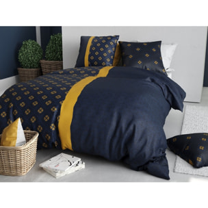 Parure housse de couette coton noir