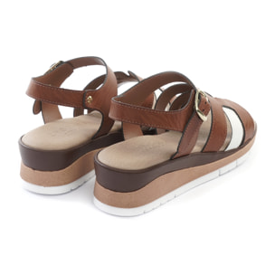 SANDALO ZEPPA E CINTURINO CUOIO