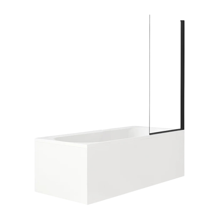 Pack baignoire Elise + pare bain noir mat + vidage