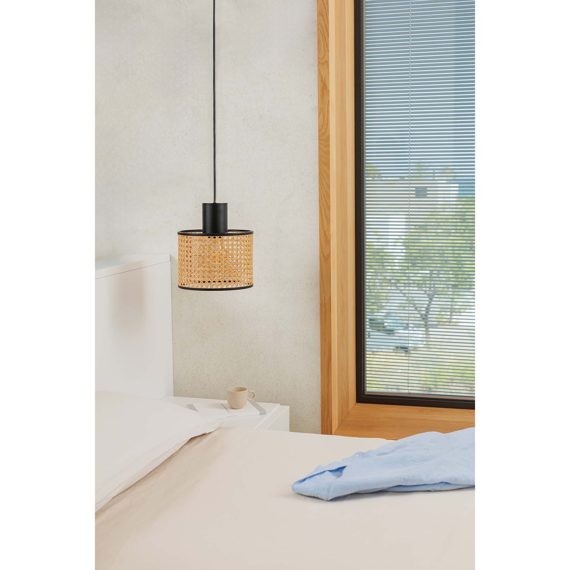 MAMBO 210 Lampe suspension noir/rotin