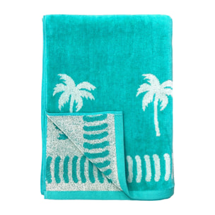 Serviette de plage éponge velours Jacquard - Koko - 90x170cm - 400g/m²