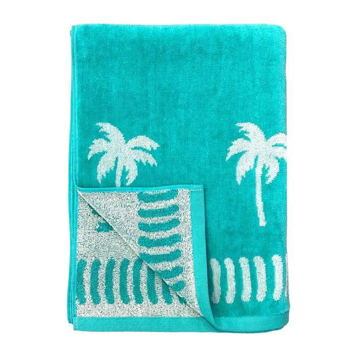 Serviette de plage éponge velours Jacquard - Koko - 90x170cm - 400g/m²