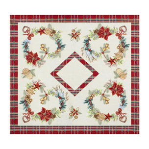 CENTROTAVOLA NATALIZIO JACQUARD DISEGNO GHIRLANDA