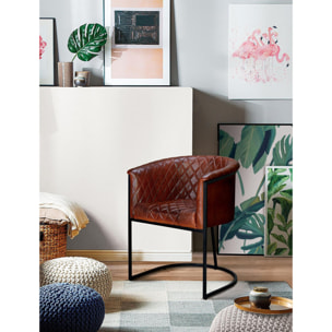 Sillón de Piel 62 Cm Estilo Industrial Vintage
