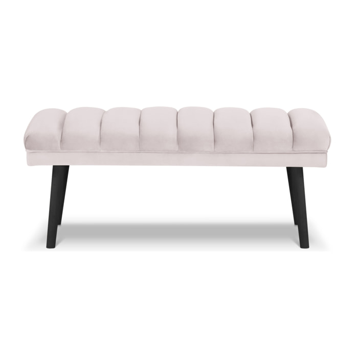 Banc "Frison" 2 places en velours gris clair