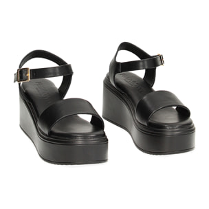 Sandalias con cuña negras