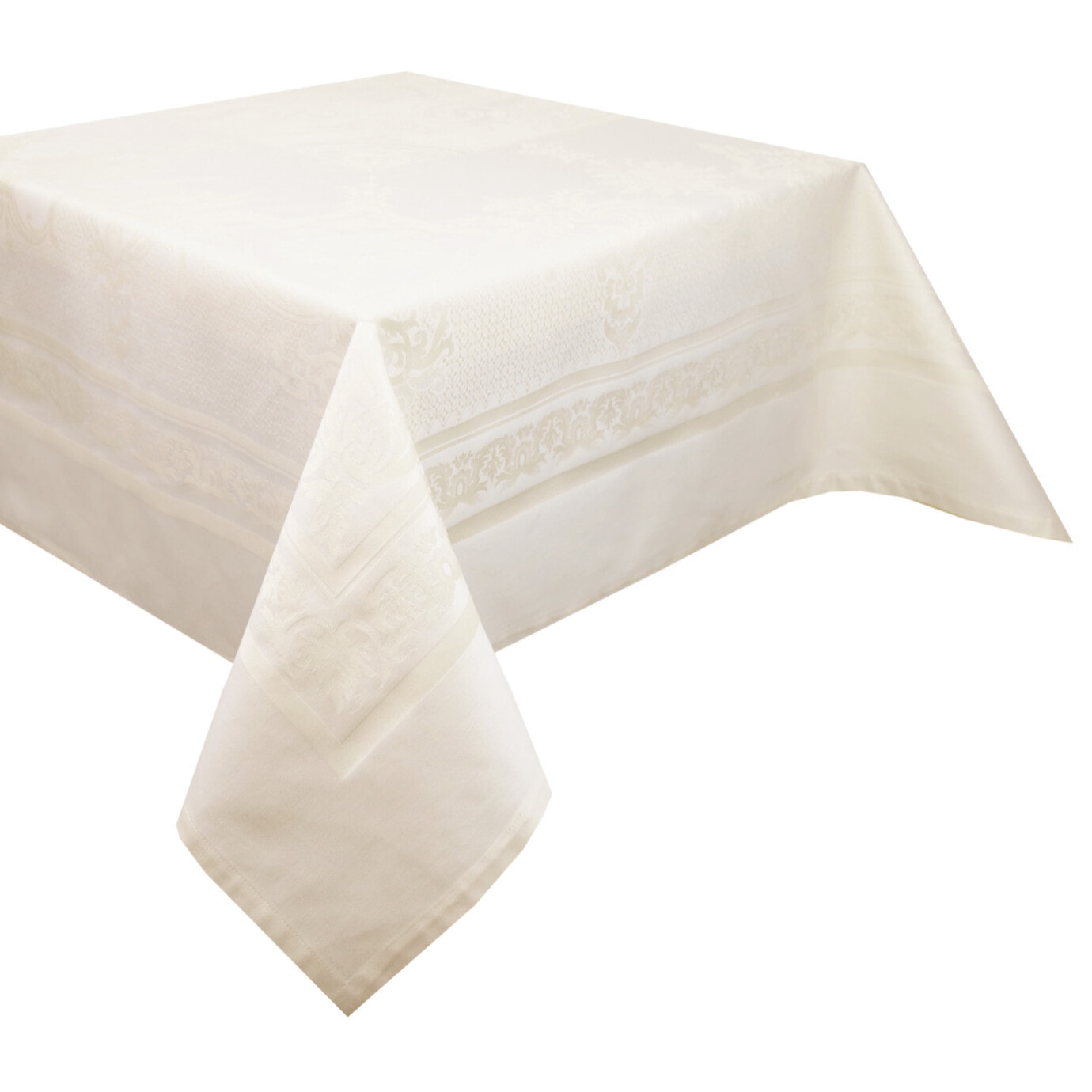 Nappe pur coton motif jacquard ivoire Beauregard ivoire