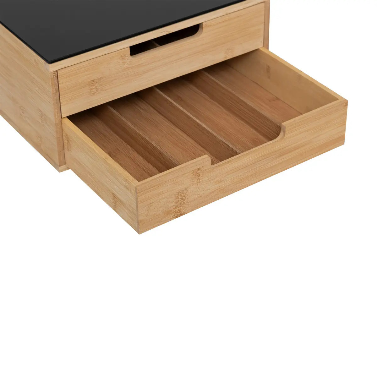 Porte-capsules "BlackBamboo" 2 tiroirs beige