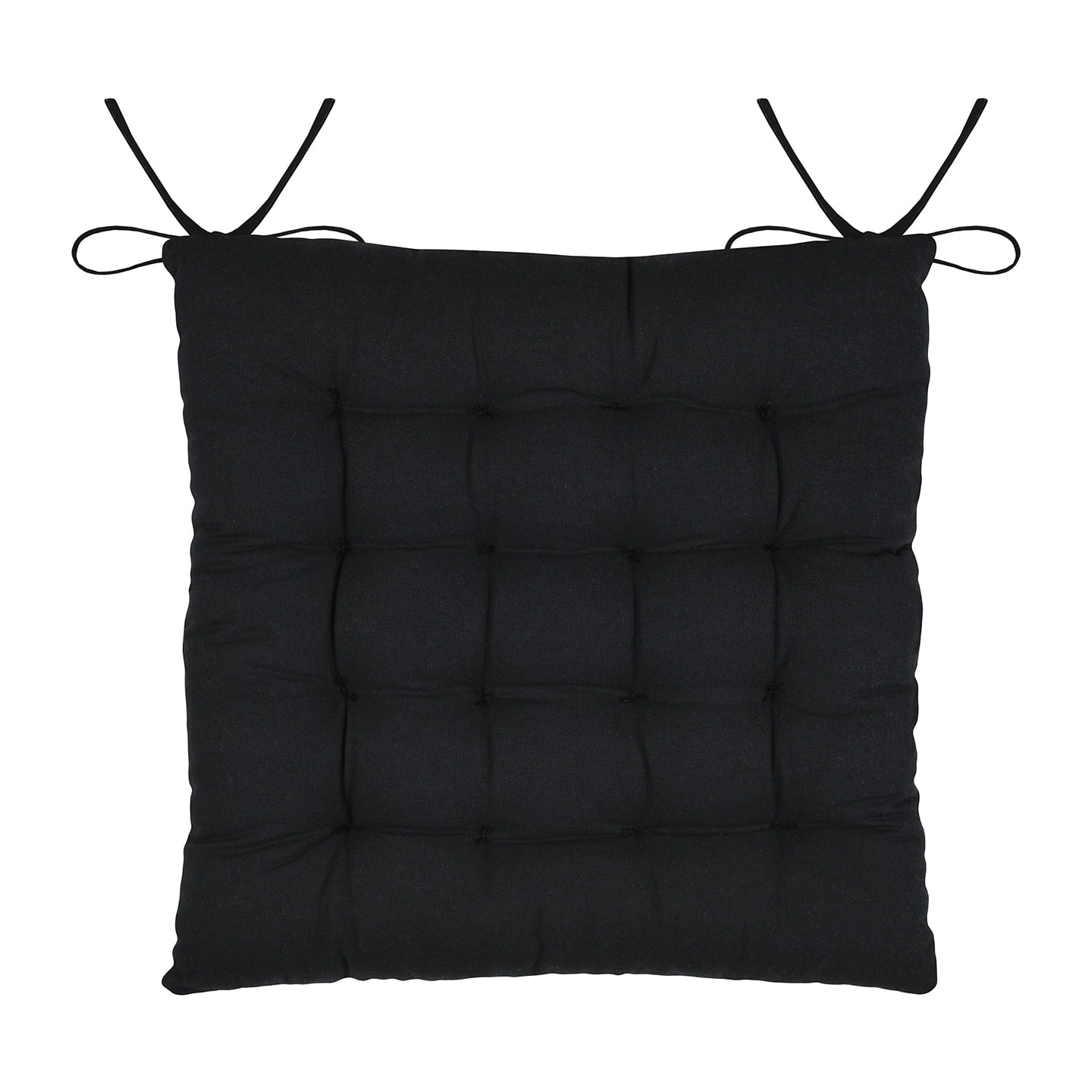 Galette de chaise carrée feuillage tropical en coton - Ecru